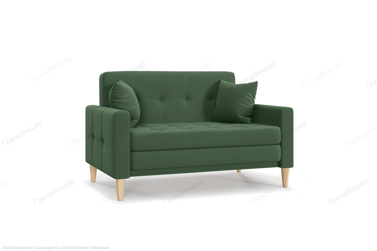 Прямой диван Этро люкс с опорой №5 Amigo Green Вид по диагонали