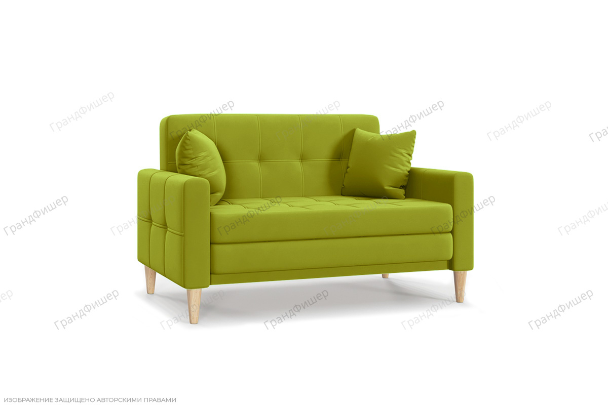 Раскладной офисный диван Этро люкс с опорой №5 Zara Green 29 Вид по диагонали
