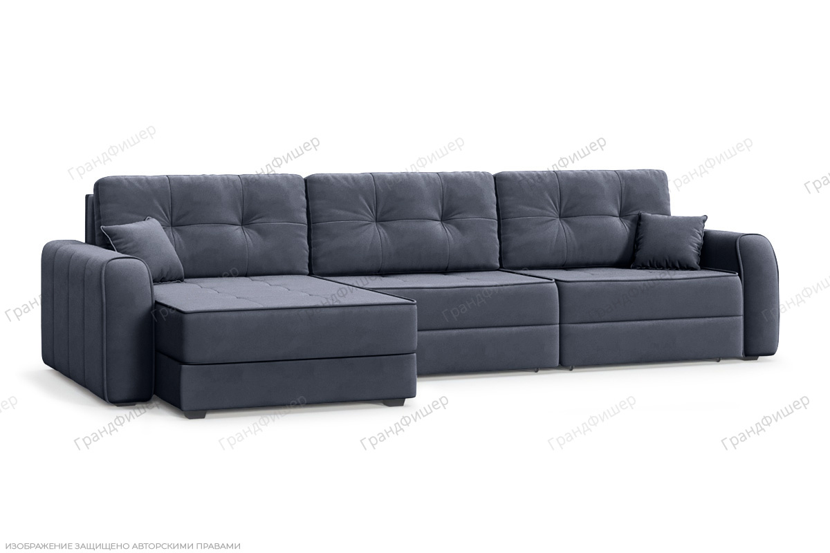 Угловой диван Кайман А2 Amigo Navy Вид по диагонали