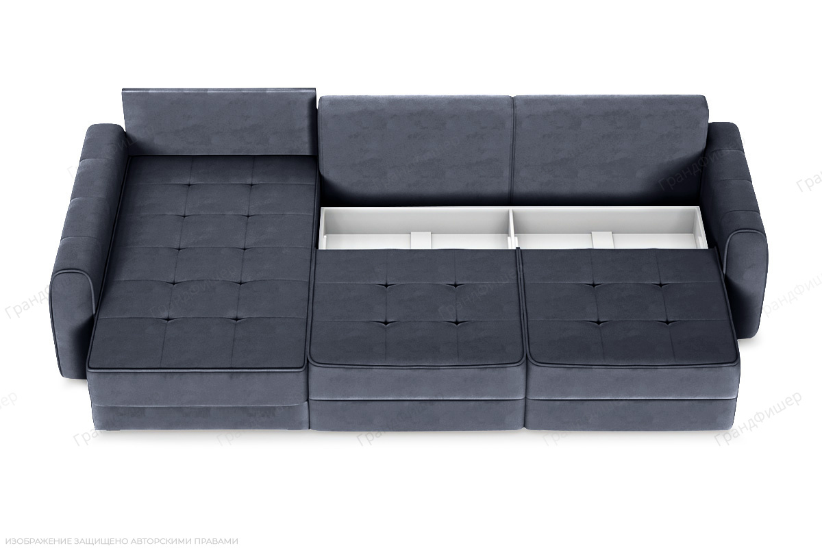 Угловой диван Кайман А2 Amigo Navy Ящик для белья