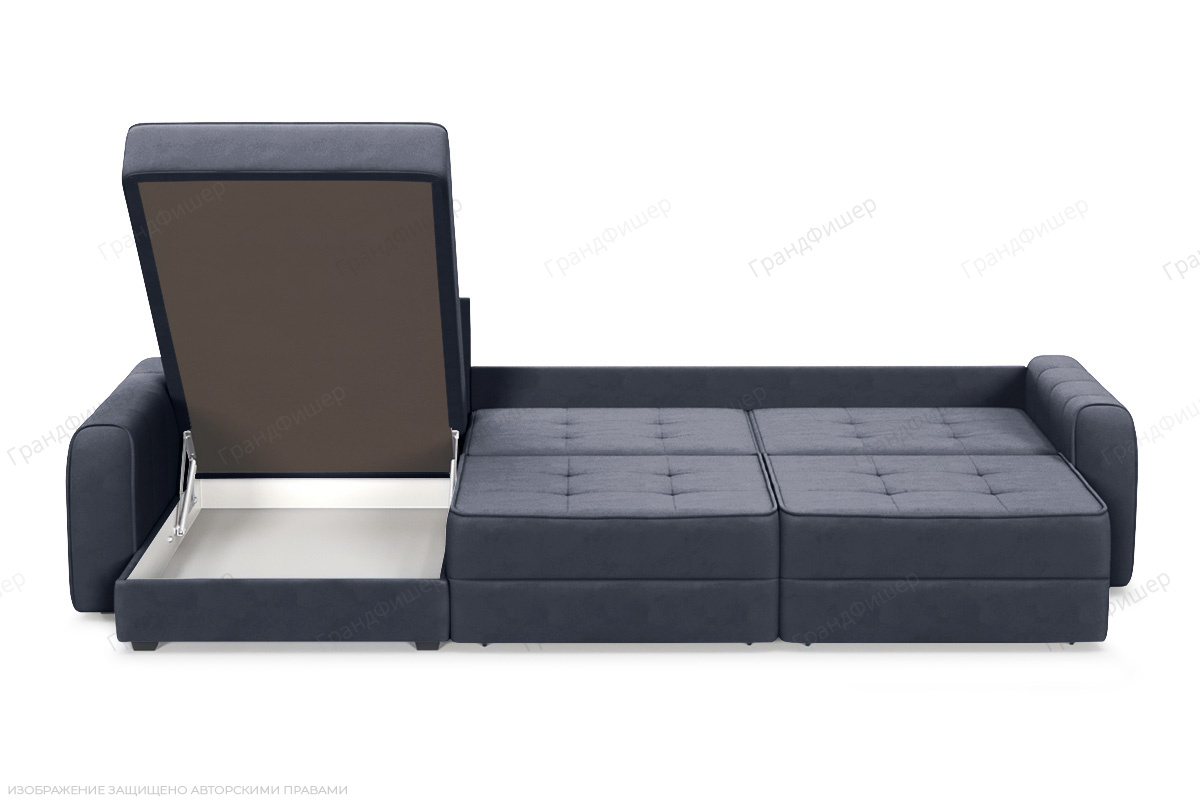 Угловой диван Кайман А2 Amigo Navy Ящик для белья