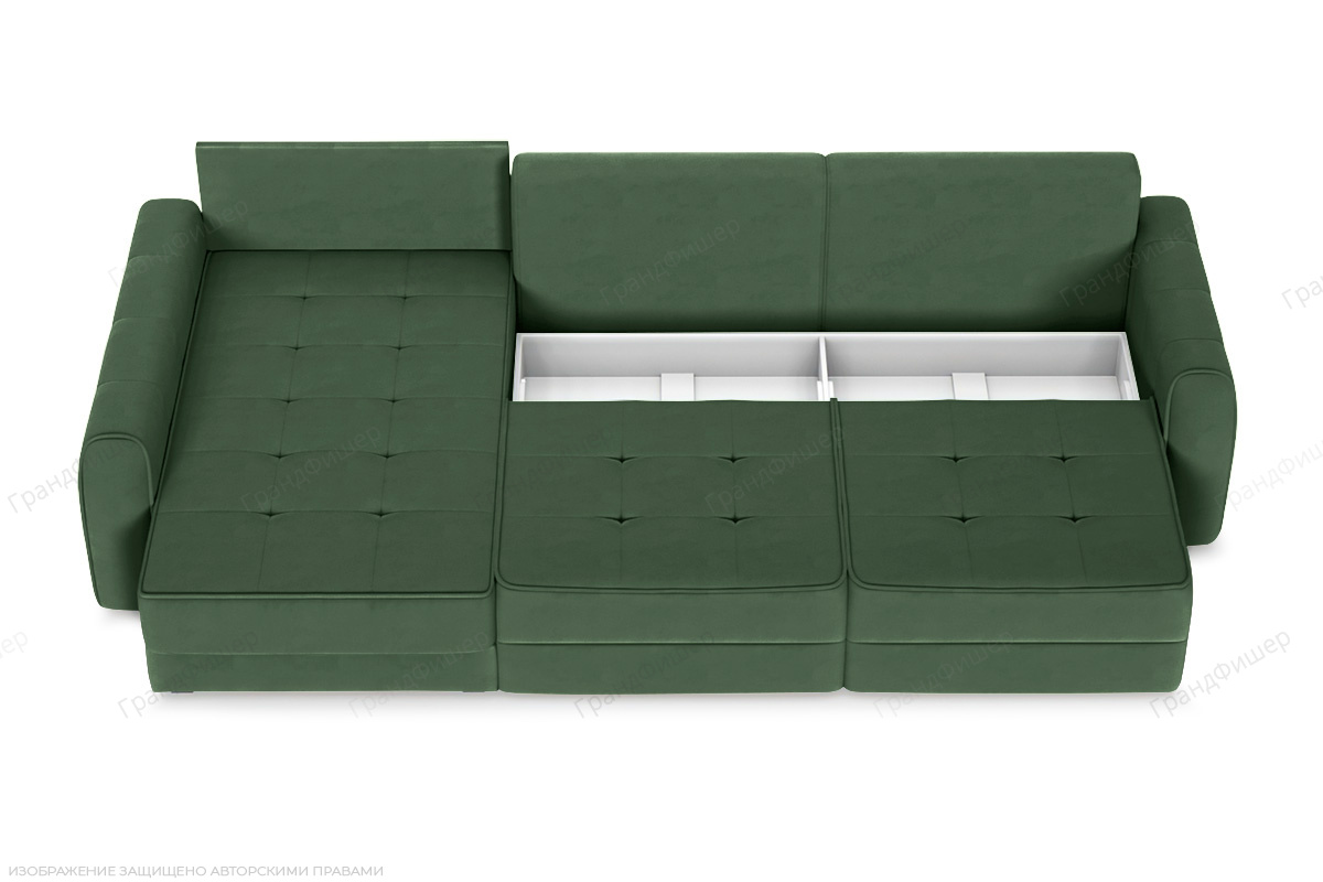 Угловой диван Кайман А2 Amigo Green Ящик для белья