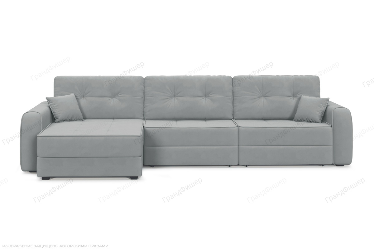 Угловой диван Кайман А2 Zara Steel 52 Вид спереди