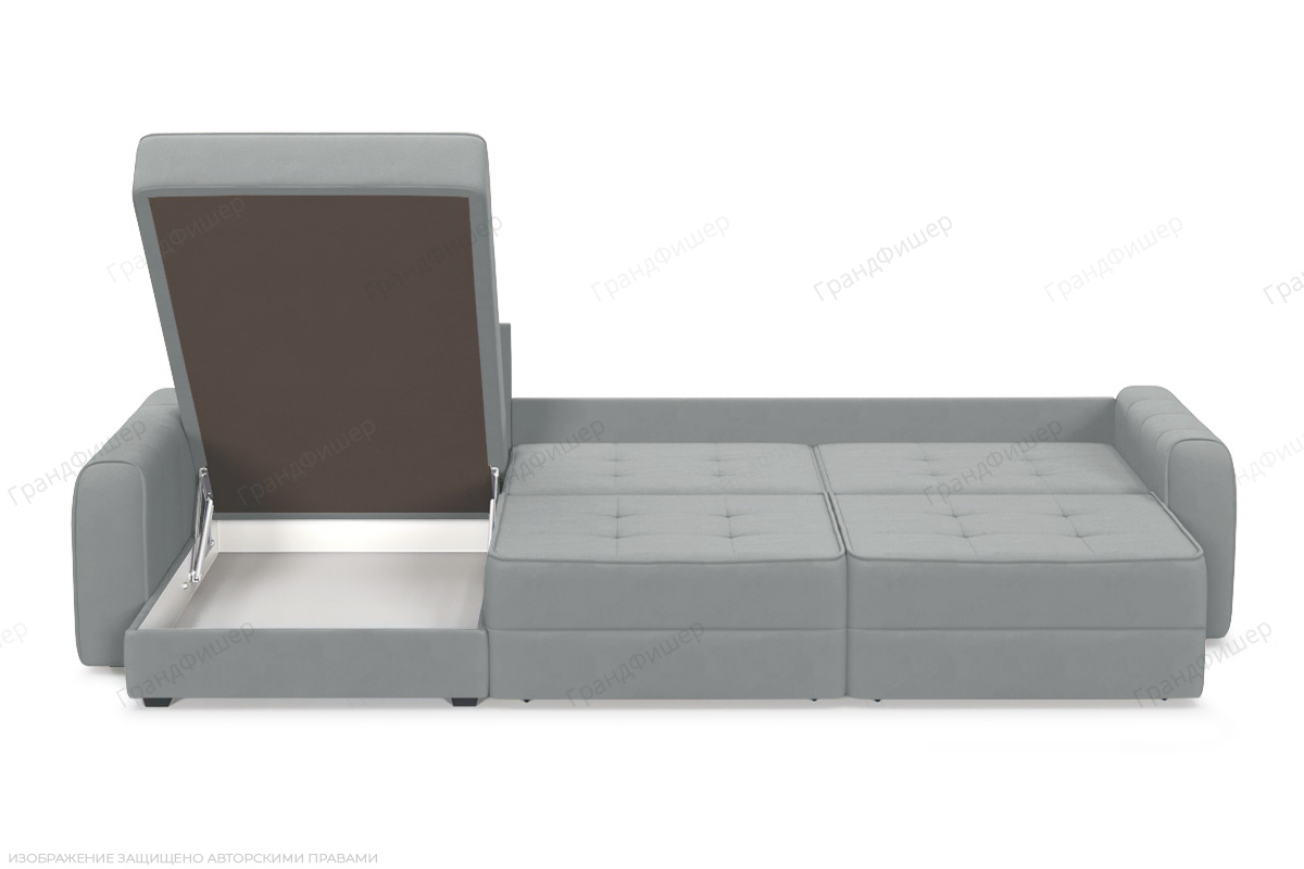 Угловой диван Кайман А2 Zara Steel 52 Спальное место