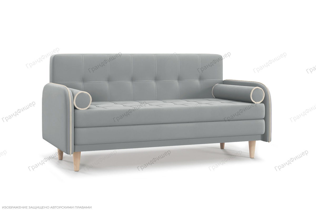 Прямой диван Монро (спальное 140 см) Zara Steel 52 Вид по диагонали