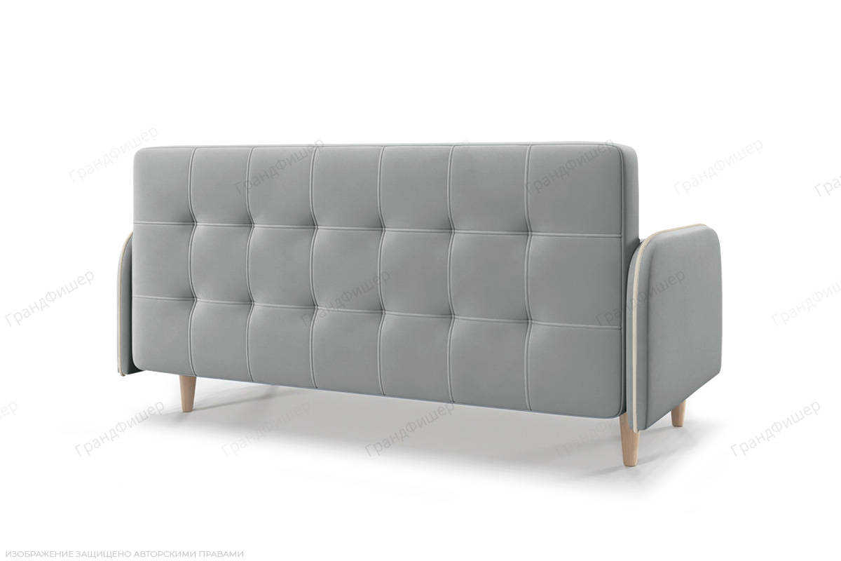 Прямой диван Монро (спальное 140 см) Zara Steel 52 Вид сзади