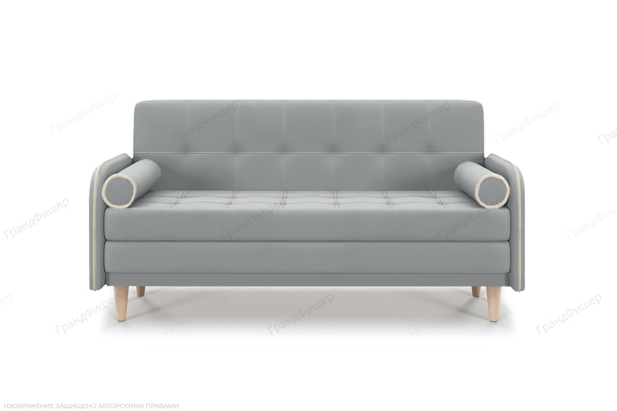 Прямой диван Монро (спальное 140 см) Zara Steel 52 Вид спереди