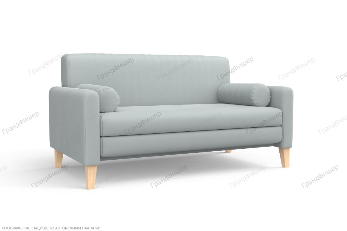 Прямой диван Майами (спальное 140 см) Zara Steel 52 Вид по диагонали