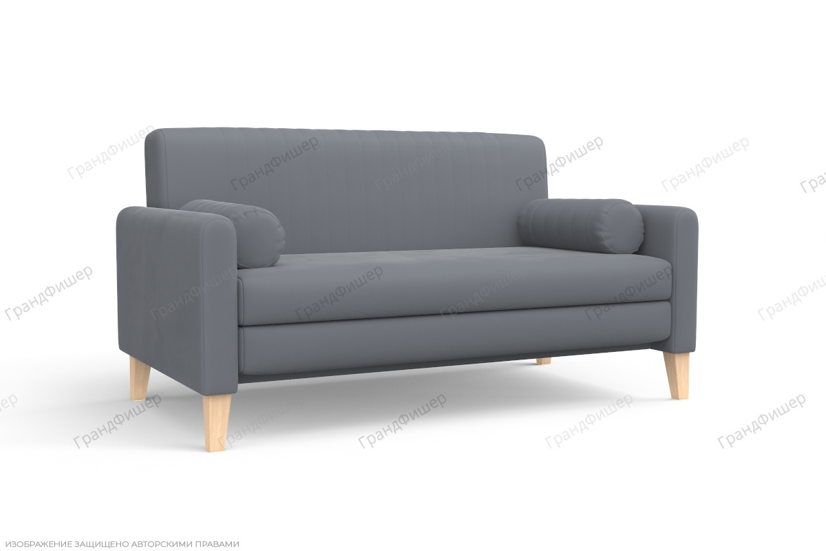 Прямой диван Майами (спальное 140 см) Zara Grafit 32 Вид по диагонали