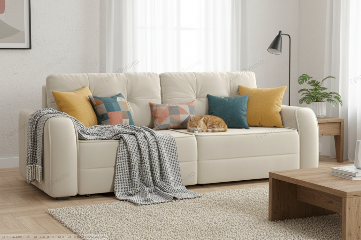 Прямой диван Кайман-8 Энерджи Лайт 810/2 Вид по диагонали