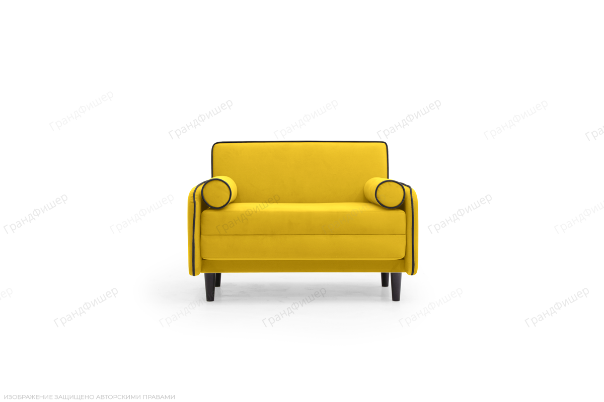 Жёлтый диван Сайли Вэлла 40 (жёлтый) с кантом Вид спереди