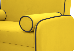 Жёлтый диван Сайли Вэлла 40 (жёлтый) с кантом Подлокотник