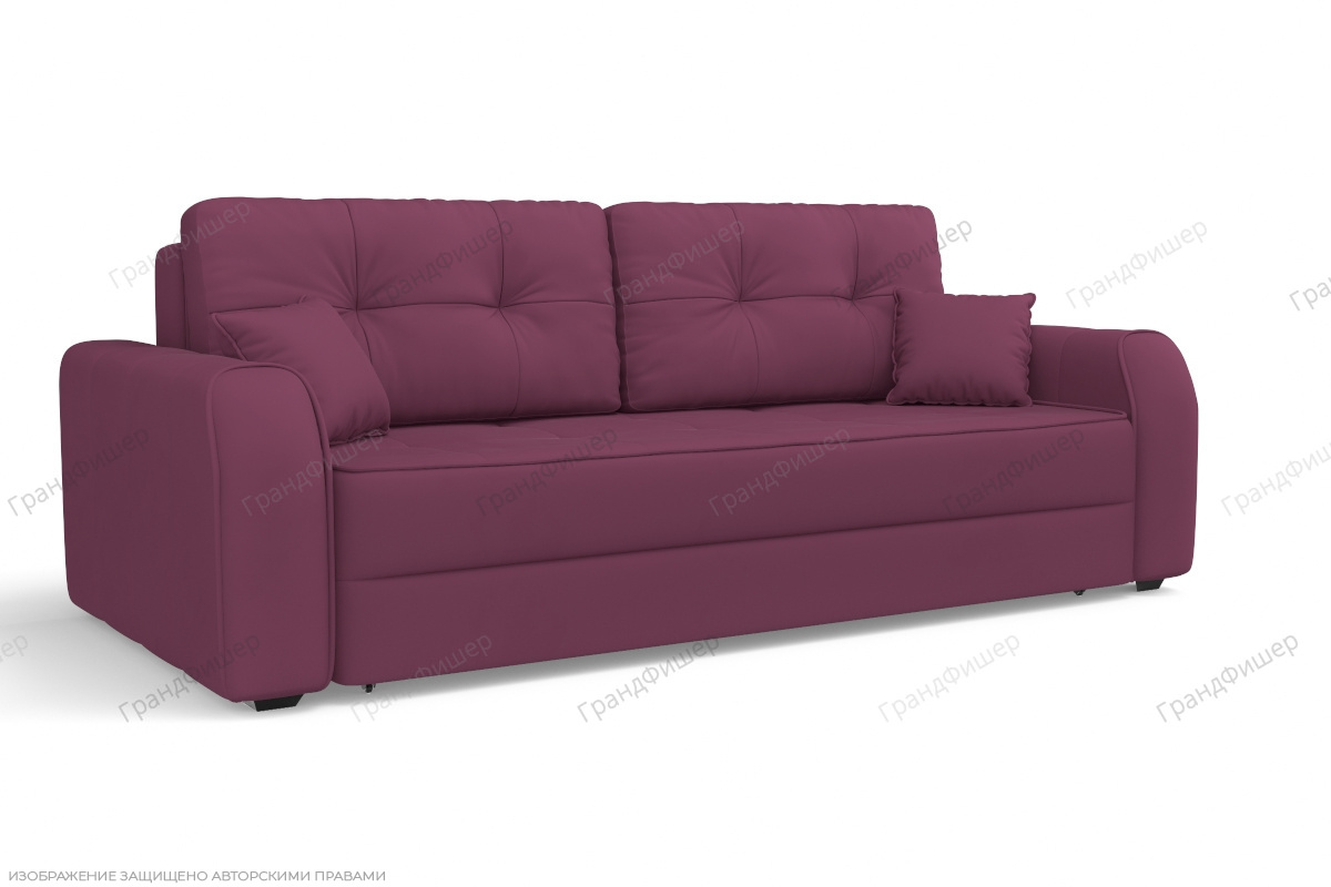 Прямой диван Кайман (Капри) Zara bordo 84 Вид по диагонали