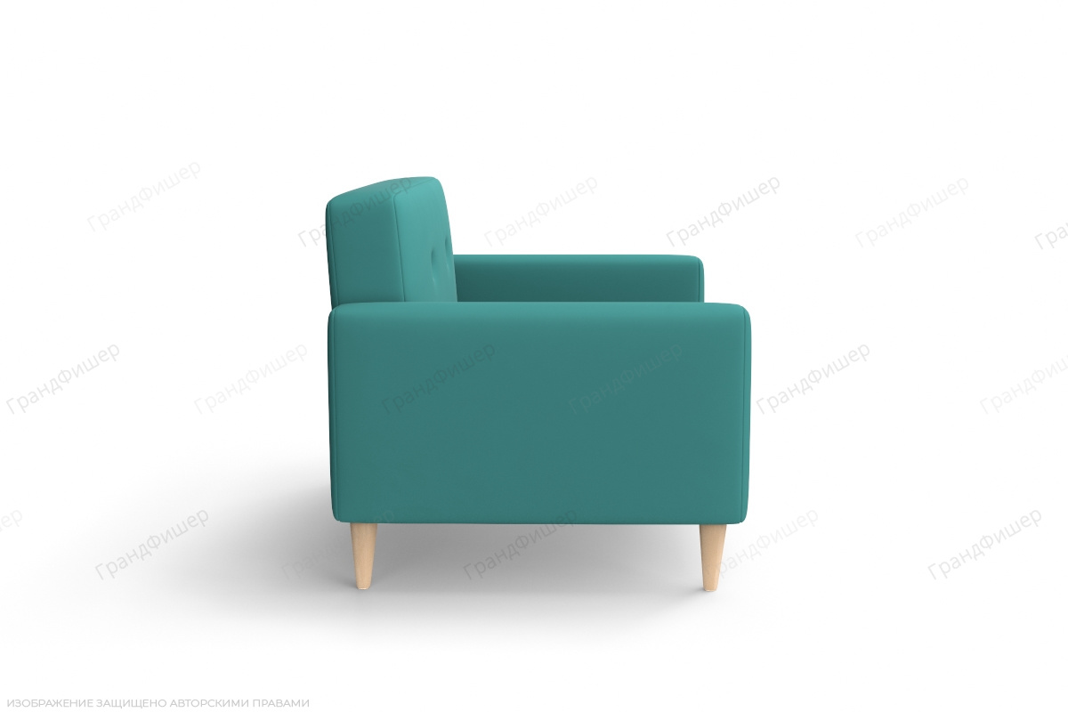 Прямой диван Глэм опора №5 Zara azur 48 Вид сбоку