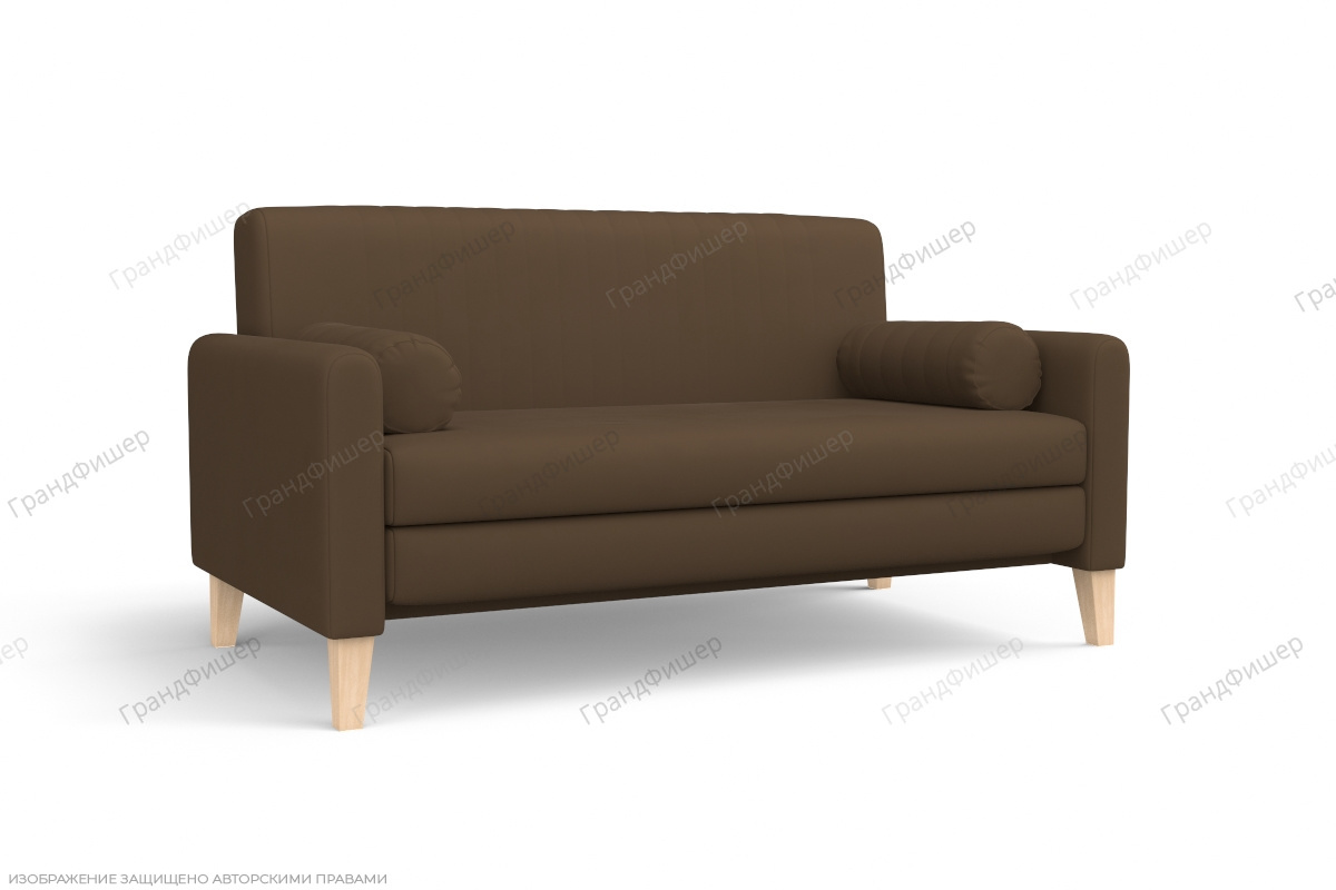 Прямой диван Майами (спальное 140 см) Zara cappuchino 3 Вид по диагонали
