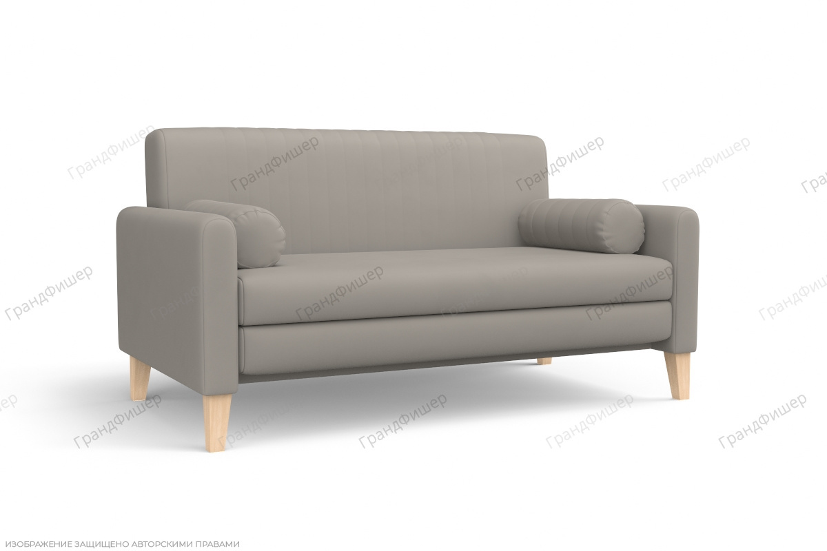 Прямой диван Майами (спальное 140 см) Zara light gray 17 Вид по диагонали