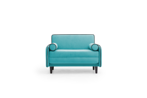 Голубой диван Сайли Вэлла 44 (голубой) с кантом Вид спереди