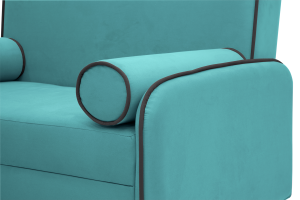 Голубой диван Сайли Вэлла 44 (голубой) с кантом Подлокотник