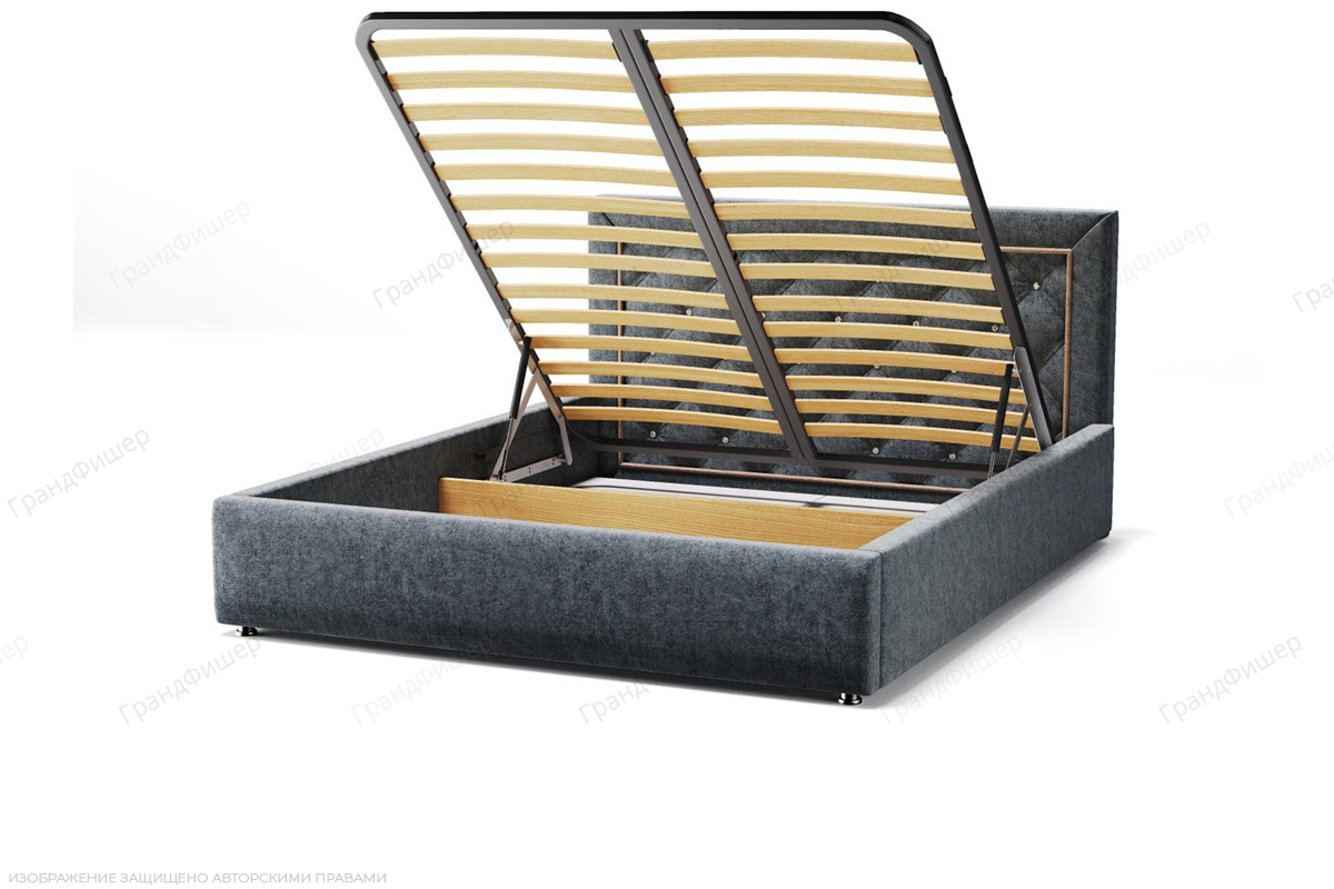 Кровать Адель Zara gray 18 Вид по диагонали