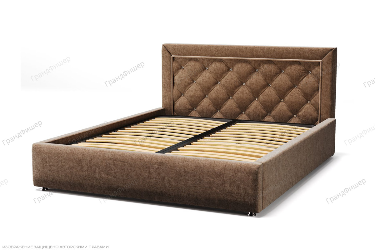 Кровать Адель Zara brown 20 Вид по диагонали
