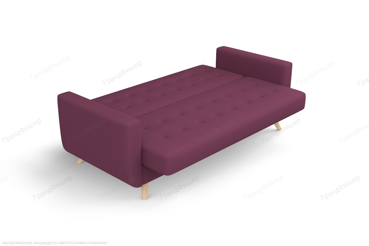 Диван на ножках Оскар-2 с опорой №12 Zara bordo 84 Спальное место