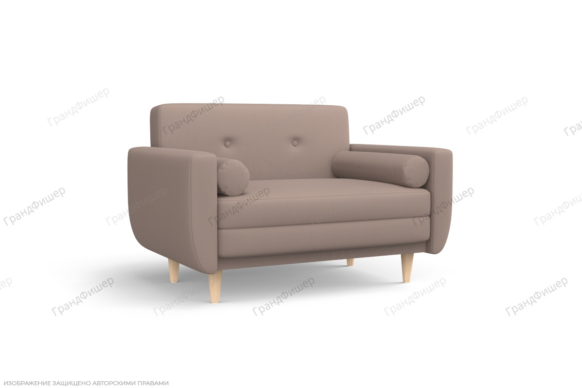 Прямой диван Шуга опора №5 Амиго латте Вид по диагонали