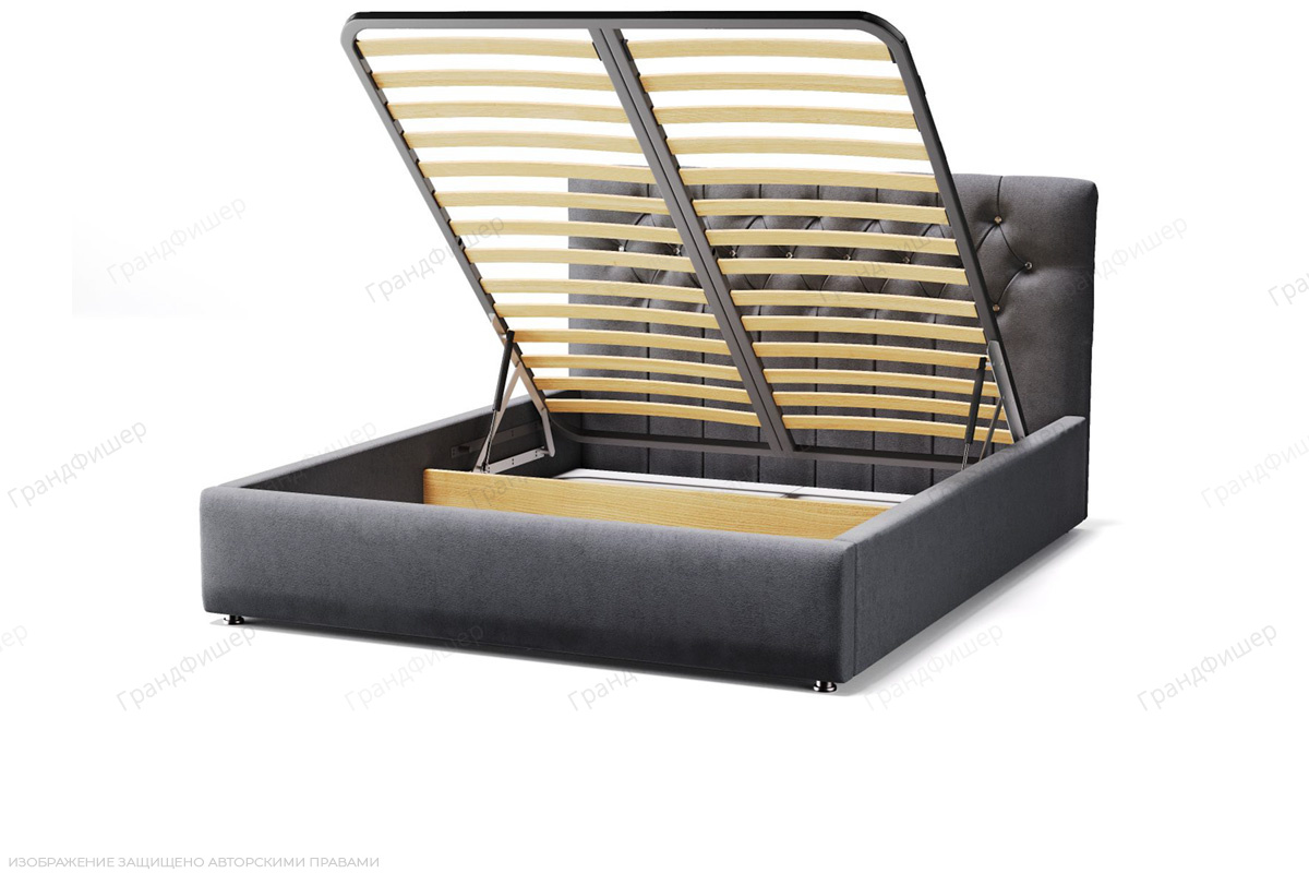 Кровать Тиффани Zara gray 18 Вид по диагонали