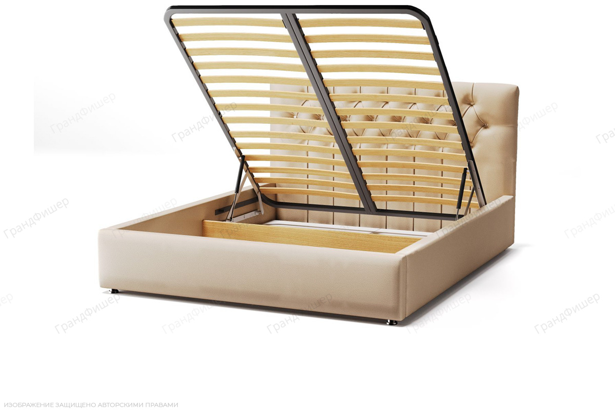 Кровать Тиффани К/З бежевый Вид по диагонали