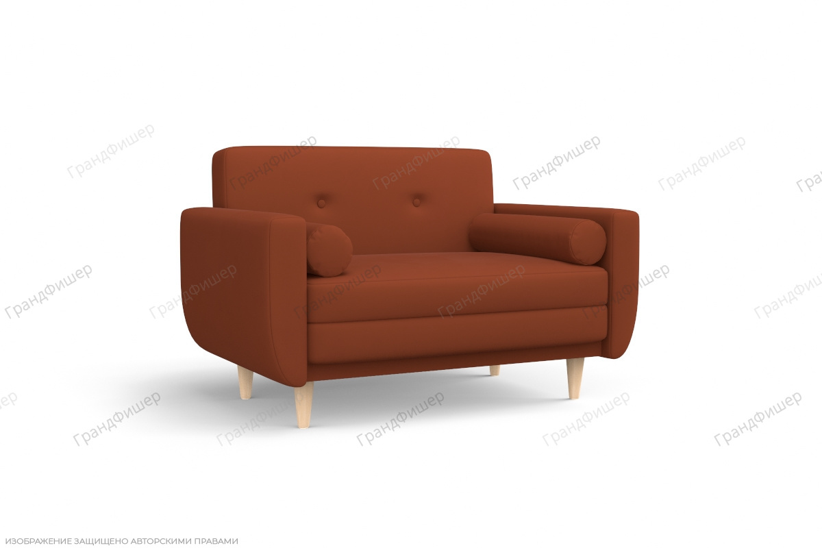 Прямой диван Шуга опора №5 Zara mandarine 39 Вид по диагонали