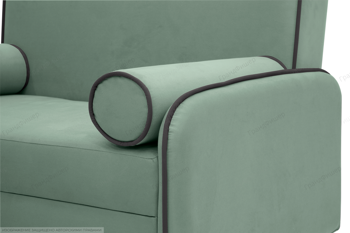 Прямой диван Сайли Вэлла 14 (зеленый) с кантом Текстура ткани