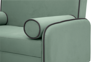 Прямой диван Сайли Вэлла 14 (зеленый) с кантом Текстура ткани