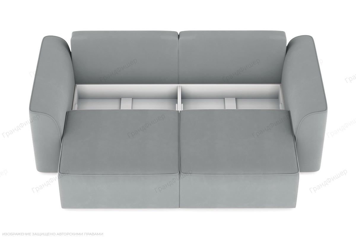 Прямой диван Сиэтл Zara Steel 52 Ящик для белья