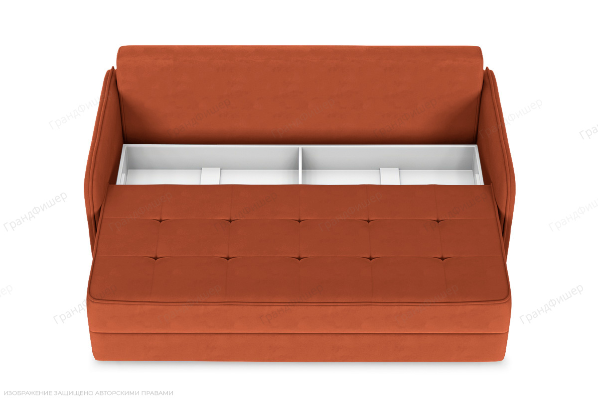 Прямой диван Кайман Слим Zara Mandarine 39 Ящик для белья