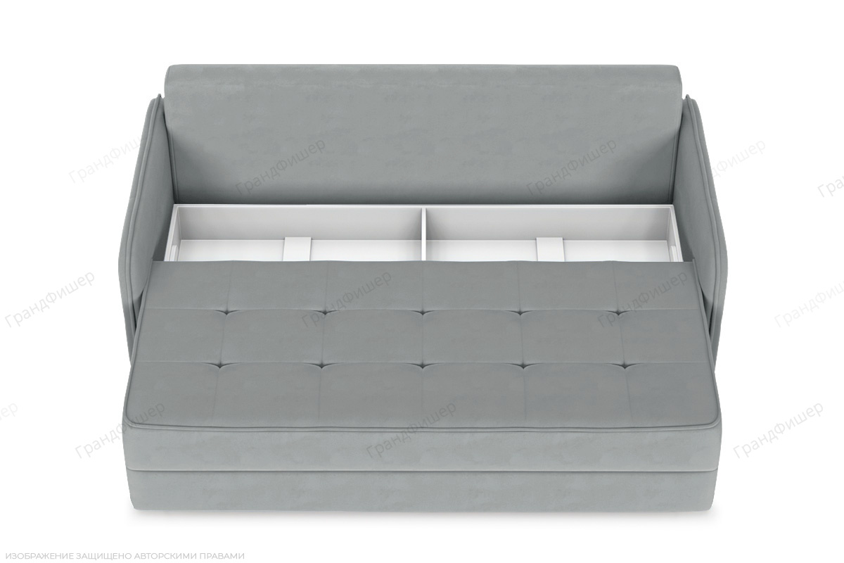 Прямой диван Кайман Слим Zara Steel 52 Ящик для белья
