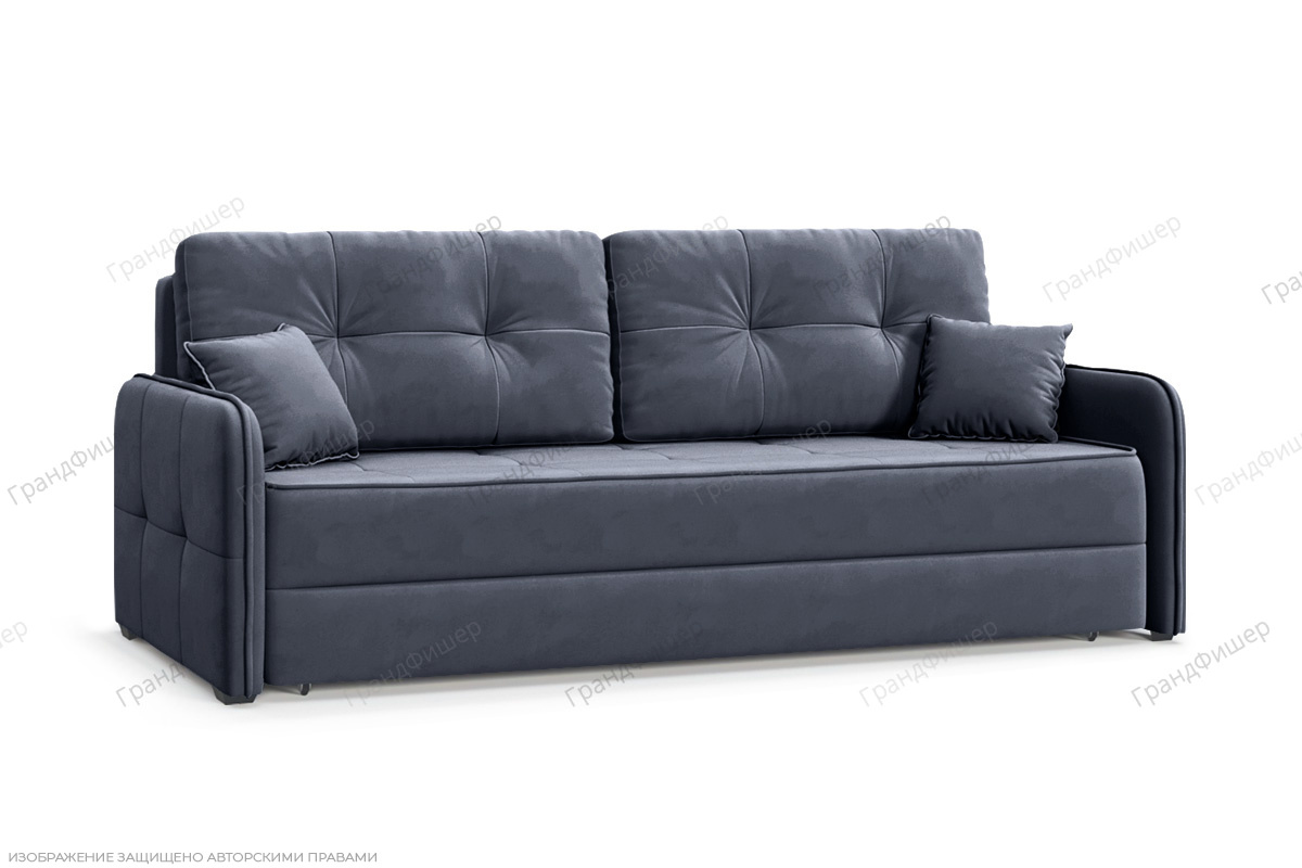 Прямой диван Кайман Слим Amigo Navy Вид по диагонали