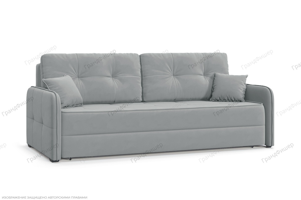 Прямой диван Кайман Слим Zara Steel 52 Вид по диагонали