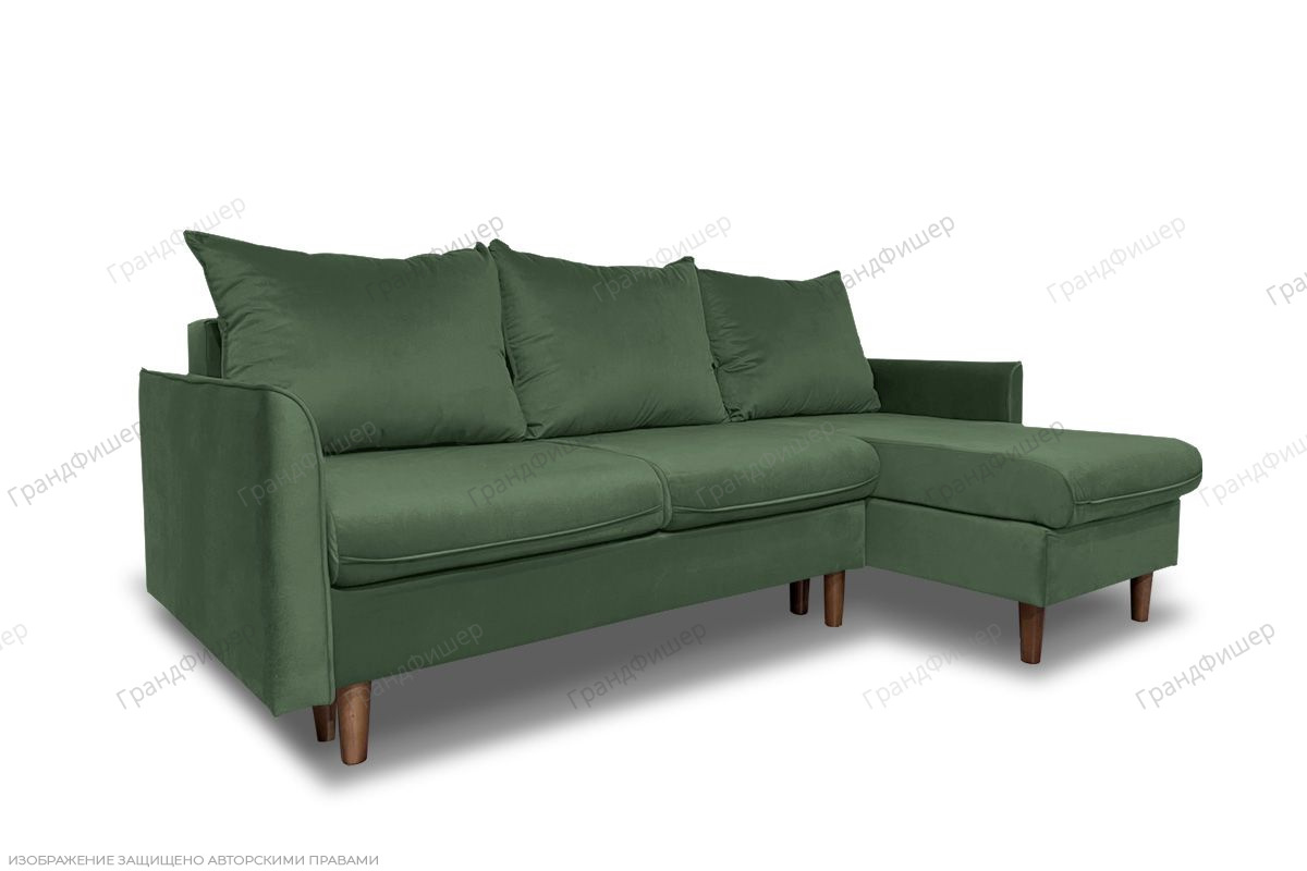 Угловой диван Порту-4 Amigo Green Вид по диагонали