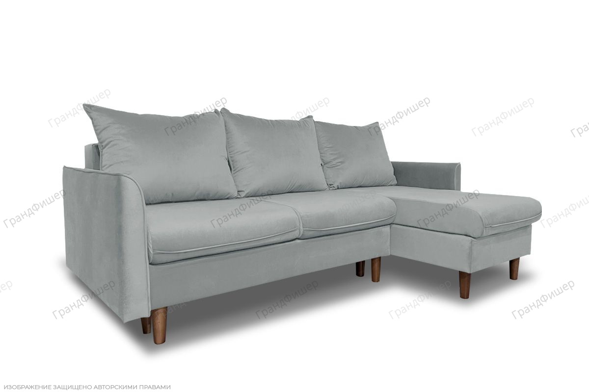 Угловой диван Порту-4 Zara Steel 52 Вид по диагонали