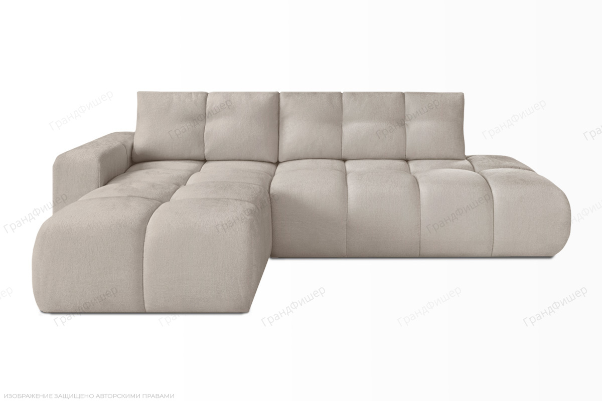 Бежевый угловой диван Милан Vivaldi 4 Вид спереди