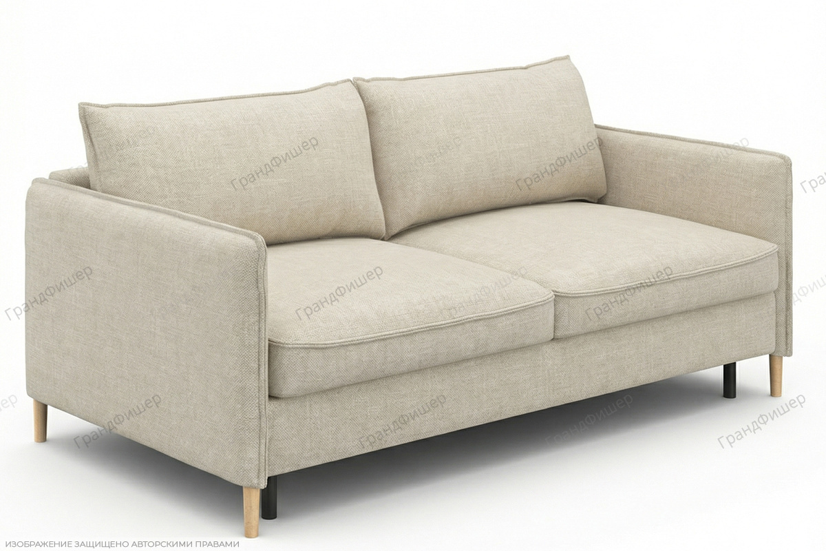 Серый диван Ибица 2 Marseille linen Вид по диагонали
