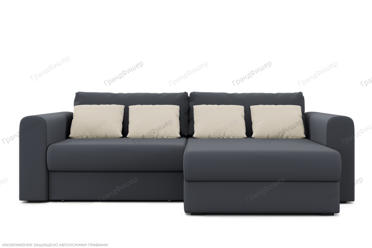 Серый угловой диван Модена 1А Вид спереди