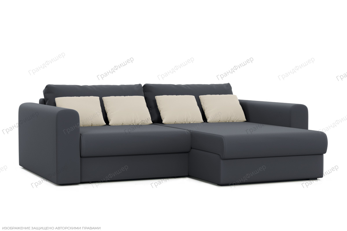 Серый угловой диван Модена 1А Вид по диагонали