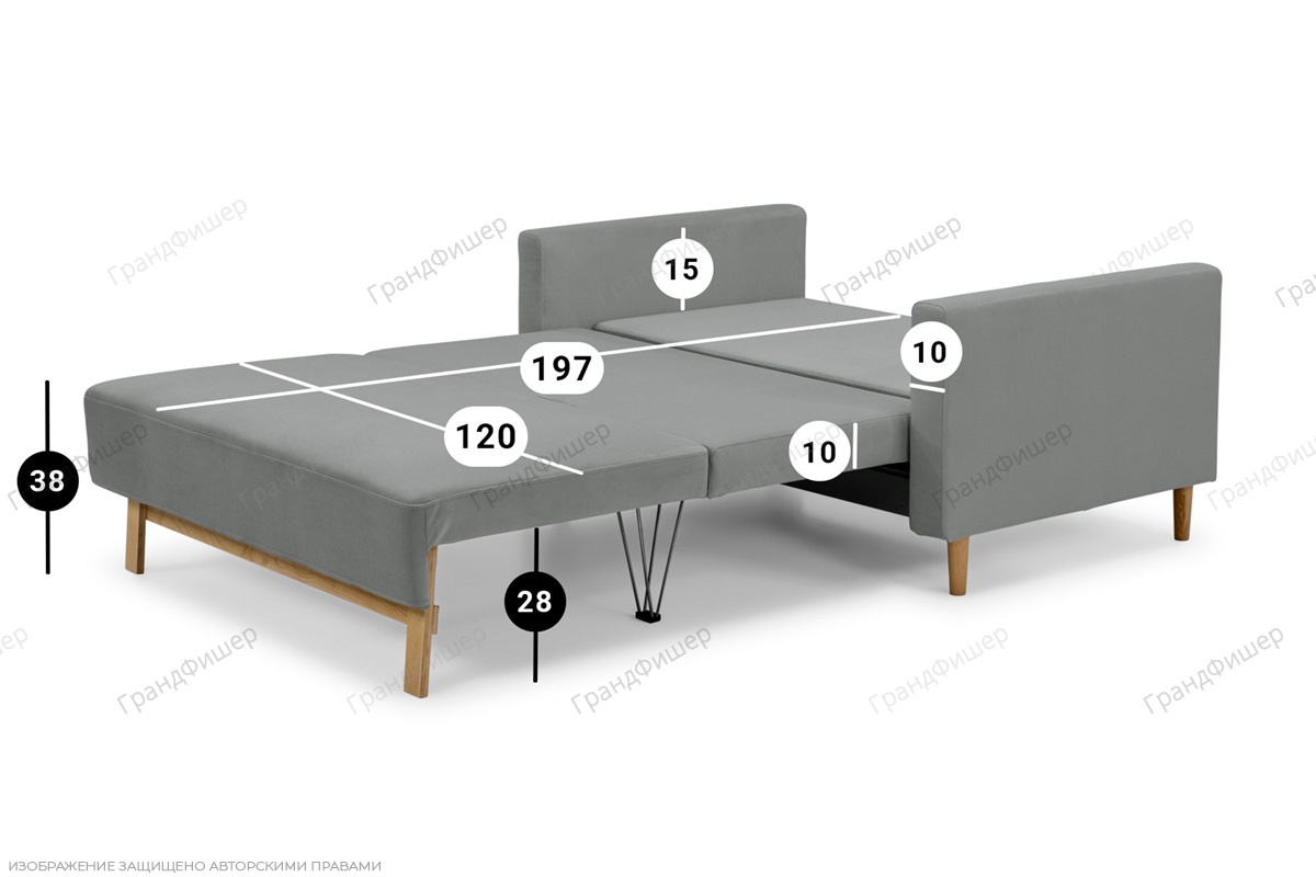 Прямой диван Топ Лайт Спальное место