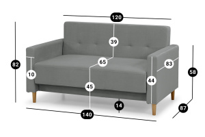 Прямой диван Топ Лайт Вид по диагонали