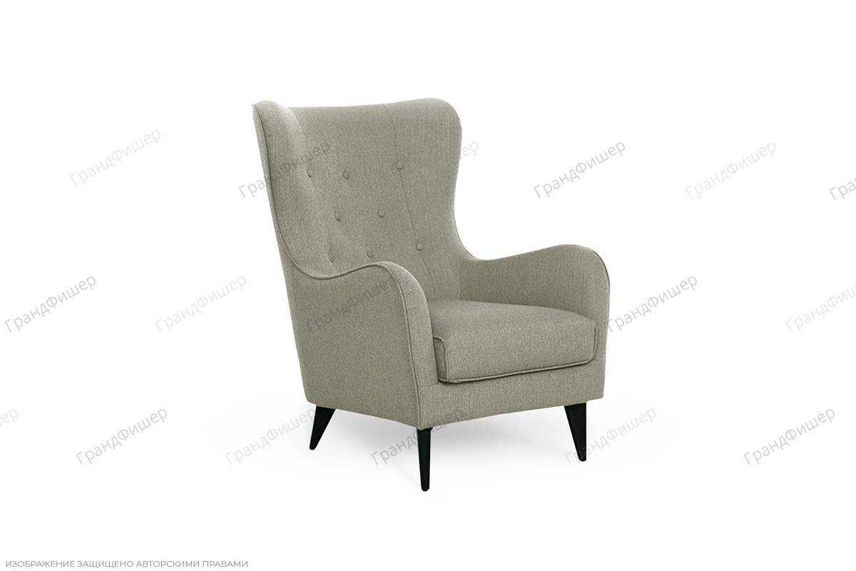 Кресло бежевое Бирмингем Вид по диагонали